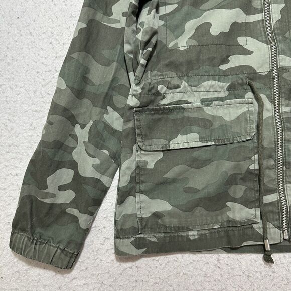 Old Navy Women's Small Full Zip Military Jacket Green Camouflage Patterned - Picture 7 of 12